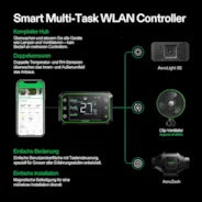 Vivosun Smart Growbox Komplettset GIY-SE-42 120 x 60 x 150 cm, 2-Pflanzen Komplettsystem mit WLAN E42A Controller, 200W AeroLight Wing SE LED Pflanzenlampe und 10cm AeroZesh S4 Abluftset