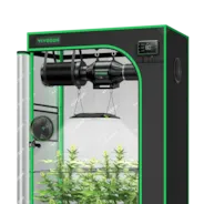 Vivosun Smart Growbox Komplettset GIY-SGS-32 90 x 50 x 160 cm, Komplettsystem für 2 Pflanzen, mit WiFi E42A Controller, 100W AeroLight LED Pflanzenlampe, 10 cm AeroZesh T4 Abluftset und AeroWave E6 Gen2 Gen2 Clip Fan