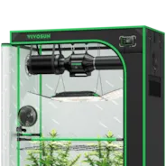 Vivosun Smart Growbox Komplettset GIY-SGS-42 Pro 60 x 120 x 180 cm, Komplettsystem für 2 Pflanzen, mit WiFi E42A Controller, 200W AeroLight Wing LED Pflanzenlampe, 10 cm AeroZesh T4 Abluftset und AeroWave E6 Gen2 Gen2 Clip Fan