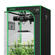 Vivosun Smart Growbox Komplettset GIY-SGS-27 80 x 80 x 160 cm, Komplettsystem für 2 Pflanzen, mit WLAN E42A Controller, 150W AeroLight SE LED Pflanzenlampe und 10 cm AeroZesh G4 Abluftset