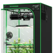 Vivosun Smart Growbox Komplettset GIY-SGS-52 150 x 80 x 200 cm, Komplettsystem für 3 Pflanzen, mit WiFi E42A Controller, 200W AeroLight Wing LED Pflanzenlampe, 15 cm AeroZesh T6 Abluftset und AeroWave E6 Gen2 Gen2 Clip Fan