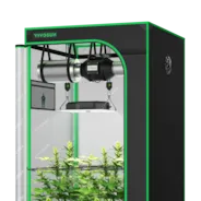 Vivosun Standard Growbox Komplettset GIY-27 80x80x160cm, Komplettsystem für 2 Pflanzen, mit 100W VS1000 LED Pflanzenlampe, 10 cm Belüftungskombination