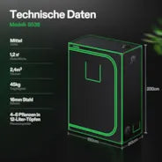 Vivosun Growbox 150x80x200cm S538, für 4–6 Pflanzen, 600D lichtdichtes Oxford-Gewebe, für den Indoor-Pflanzenanbau