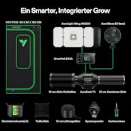 Vivosun Smart Growbox Komplettset GIY-SGS-42 Pro 60 x 120 x 180 cm, Komplettsystem für 2 Pflanzen, mit WiFi E42A Controller, 200W AeroLight Wing LED Pflanzenlampe, 10 cm AeroZesh T4 Abluftset und AeroWave E6 Gen2 Gen2 Clip Fan
