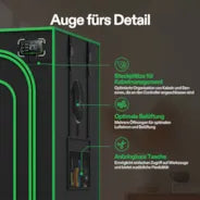 Vivosun Growbox Pro 90x90x180cm P336, für 2-4 Pflanzen, großes Frontfenster, für den Indoor-Pflanzenanbau