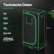 Vivosun Growbox 90x50x160cm S326, für 1-2 Pflanzen, 600D lichtdichtes Oxford-Gewebe, für den Indoor-Pflanzenanbau