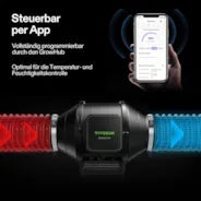 Vivosun Smart Growbox Komplettset GIY-SE-22 60 x 60 x 120 cm, 1-Pflanzen Komplettsystem mit WLAN-E42A-Controller, 100W AeroLight Wing SE LED Pflanzenlampe und 10cm AeroZesh S4 Abluftset