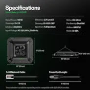 Vivosun Smart Growbox Komplettset GIY-SGS-52 150 x 80 x 200 cm, Komplettsystem für 3 Pflanzen, mit WiFi E42A Controller, 200W AeroLight Wing SE LED Pflanzenlampe und 15 cm AeroZesh G6 Abluftset