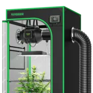 Vivosun Smart Growbox Komplettset GIY-SE-22 60 x 60 x 120 cm, 1-Pflanzen Komplettsystem mit WLAN-E42A-Controller, 100W AeroLight Wing SE LED Pflanzenlampe und 10cm AeroZesh S4 Abluftset