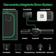 Vivosun Smart Growbox Komplettset GIY-SE-22 60 x 60 x 120 cm, 1-Pflanzen Komplettsystem mit WLAN-E42A-Controller, 100W AeroLight Wing SE LED Pflanzenlampe und 10cm AeroZesh S4 Abluftset