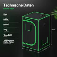Vivosun Growbox 60x60x90cm S223, für 1-2 Pflanzen, 600D lichtdichtes Oxford-Gewebe, für den Indoor-Pflanzenanbau