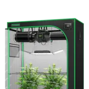 Vivosun Smart Growbox Komplettset GIY-SE-42 120 x 60 x 150 cm, 2-Pflanzen Komplettsystem mit WLAN E42A Controller, 200W AeroLight Wing SE LED Pflanzenlampe und 10cm AeroZesh S4 Abluftset