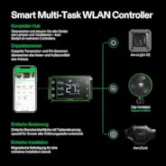 Vivosun Smart Growbox Komplettset GIY-SGS-22 60 x 60 x 120 cm, Komplettsystem für 1 Pflanze, mit WiFi E42A Controller, 100W AeroLight SE LED Pflanzenlampe und 10 cm AeroZesh G4 Abluftset