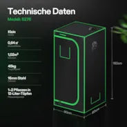 Vivosun Growbox 80x80x160cm S276, für 1-2 Pflanzen, 600D lichtdichtes Oxford-Gewebe, für den Indoor-Pflanzenanbau