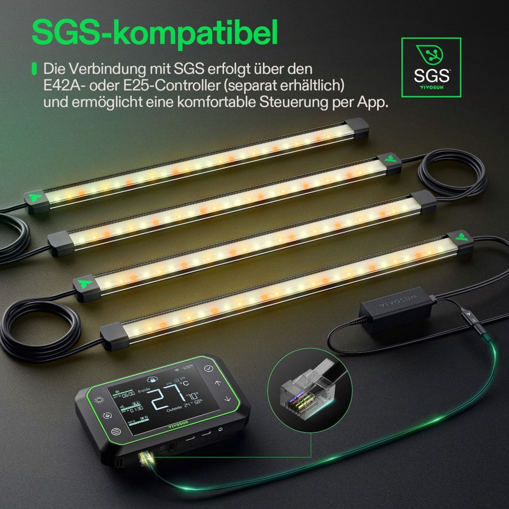 Vivosun LumaRay Lichtleiste (4-Balken), Vollspektrum LED-Lichtbalken, SGS-kompatibel