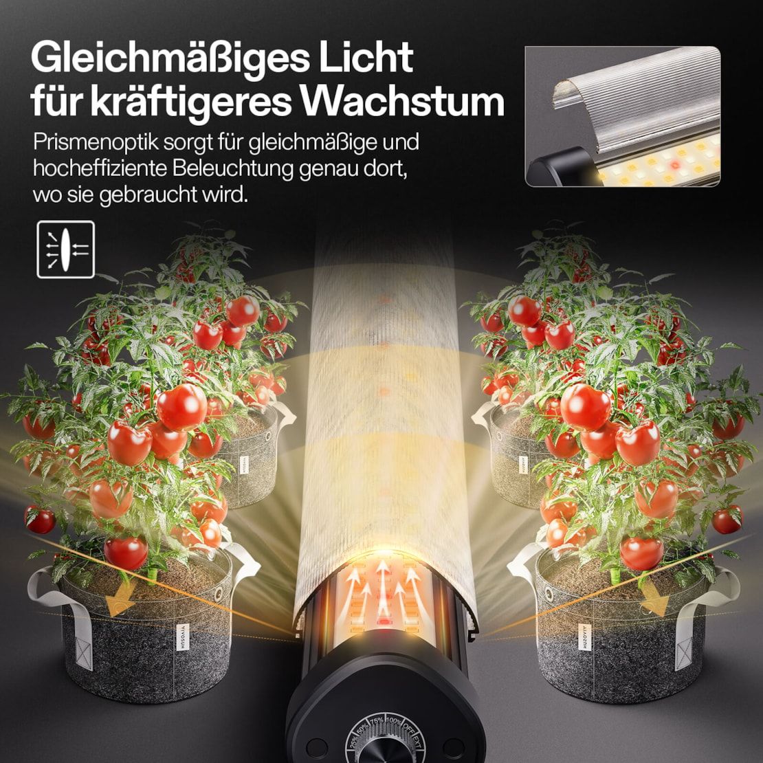 Vivosun LumaRay Under Canopy Lights, Vollspektrum, dimmbare LED-Zusatzbeleuchtung für Growzelte & Gewächshäuser, SGS-kompatibel