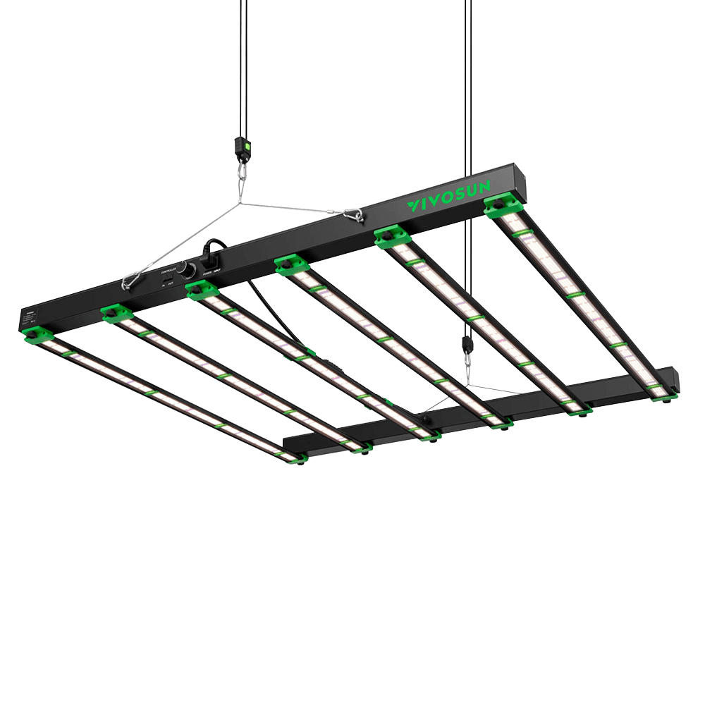 Vivosun VSFL6450 Vollspektrum LED Pflanzenlampe Lichtbalken 645W, faltbares Design mit 6 Dimmoptionen, 150 x 150 cm Abdeckfläche