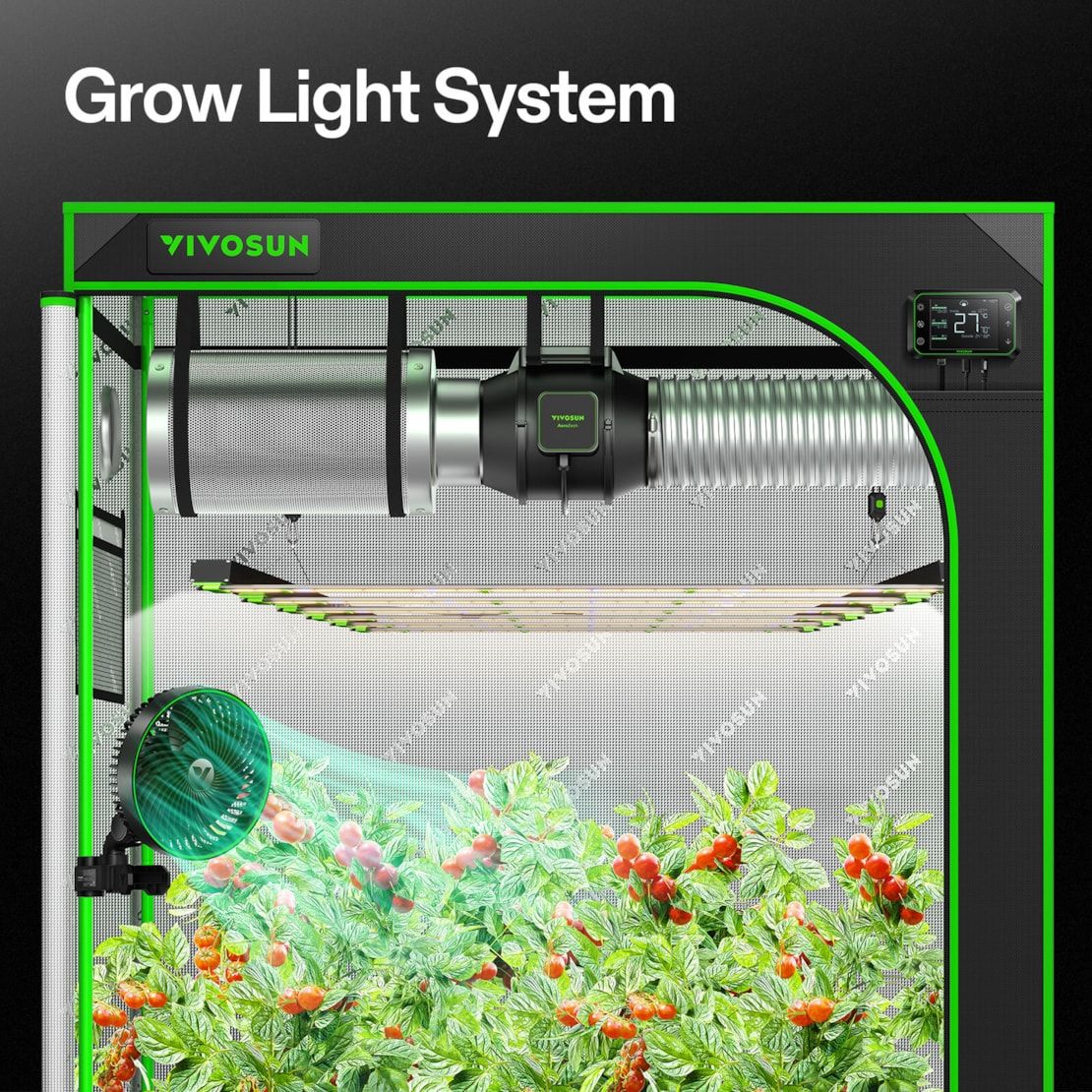 Vivosun VSFL6450 Vollspektrum LED Pflanzenlampe Lichtbalken 645W, faltbares Design mit 6 Dimmoptionen, 150 x 150 cm Abdeckfläche